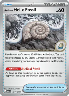 Antique Helix Fossil Common card from 151