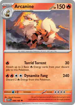 Arcanine Uncommon card from 151