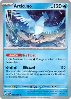 Articuno Rare card from 151