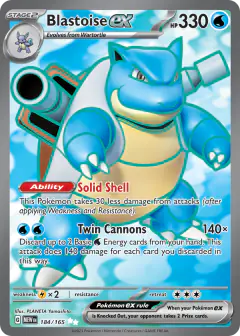 Blastoise ex Ultra Rare card from 151
