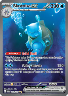 Blastoise ex Special Illustration Rare card from 151