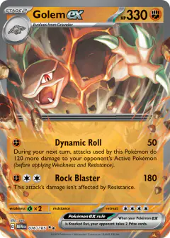 Golem ex Double Rare card from 151