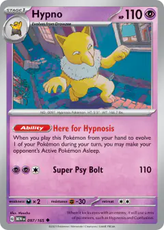 Hypno Uncommon card from 151