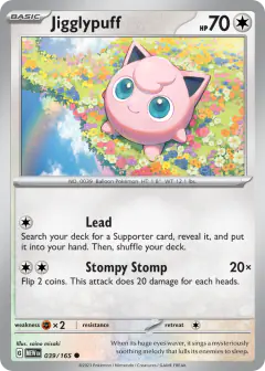 Jigglypuff Common card from 151