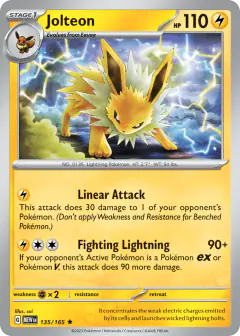 Jolteon Rare card from 151