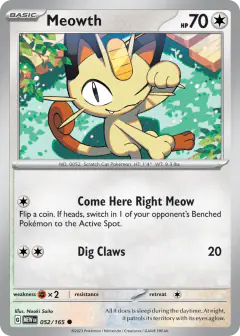 Meowth Common card from 151