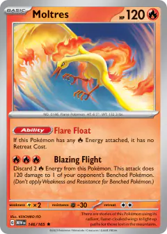Moltres Rare card from 151