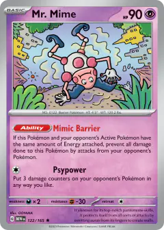 Mr. Mime Rare card from 151