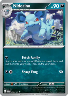 Nidorina Uncommon card from 151