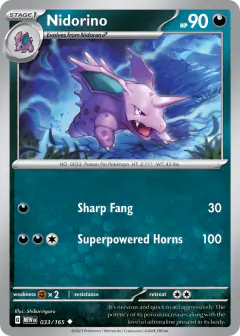 Nidorino Uncommon card from 151