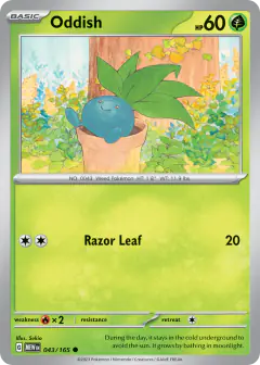 Oddish Common card from 151