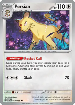 Persian Uncommon card from 151