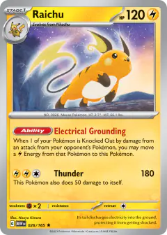 Raichu Rare card from 151