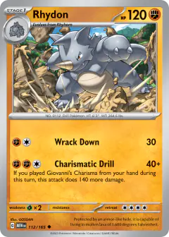 Rhydon Uncommon card from 151