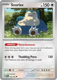 Snorlax Uncommon card from 151