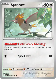 Spearow Common card from 151