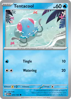 Tentacool Common card from 151