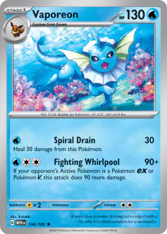 Vaporeon Rare card from 151