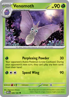 Venomoth Uncommon card from 151