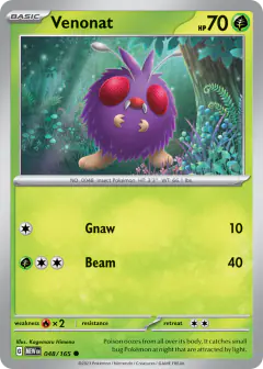 Venonat Common card from 151