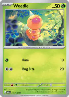 Weedle Common card from 151