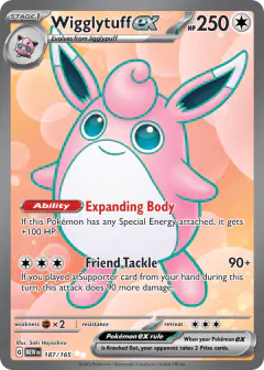 Wigglytuff ex Ultra Rare card from 151