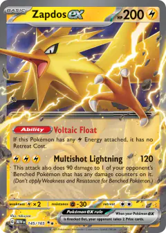Zapdos ex Double Rare card from 151