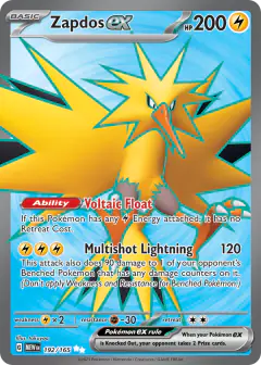 Zapdos ex Ultra Rare card from 151