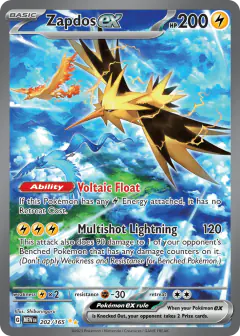 Zapdos ex Special Illustration Rare card from 151