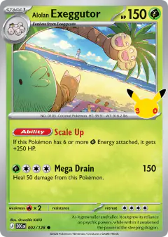Alolan Exeggutor Common card from 30th Celebration