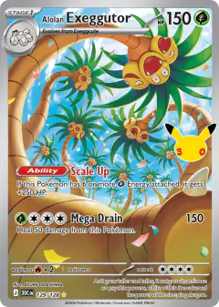 Alolan Exeggutor Illustration Rare card from 30th Celebration