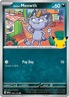 Alolan Meowth Common card from 30th Celebration