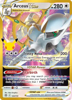 Arceus VSTAR Rare Holo VSTAR card from 30th Celebration
