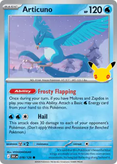 Articuno Common card from 30th Celebration