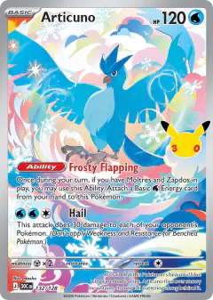 Articuno Illustration Rare card from 30th Celebration