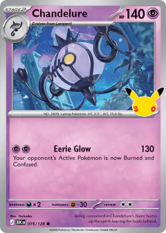 Chandelure Common card from 30th Celebration