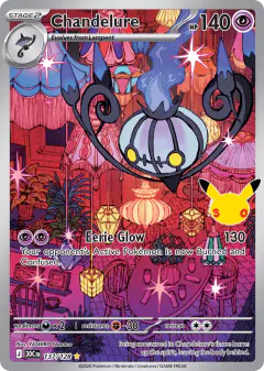 Chandelure Illustration Rare card from 30th Celebration