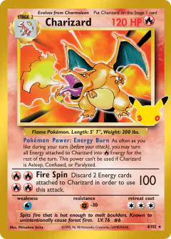 Charizard Rare Holo card from 30th Celebration