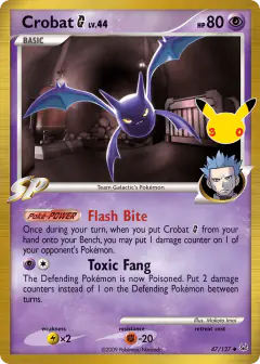 Crobat G Uncommon card from 30th Celebration