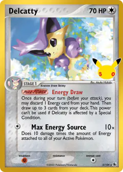 Delcatty Rare Holo card from 30th Celebration