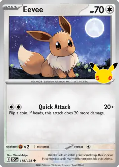 Eevee Common card from 30th Celebration