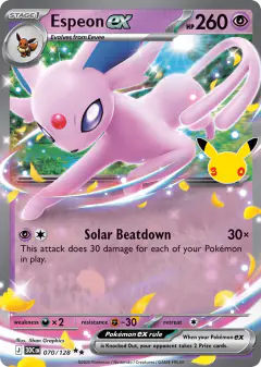 Espeon ex Double Rare card from 30th Celebration