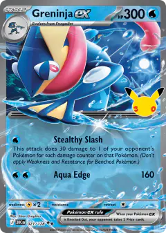 Greninja ex Double Rare card from 30th Celebration