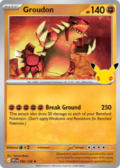 Groudon Rare card from 30th Celebration