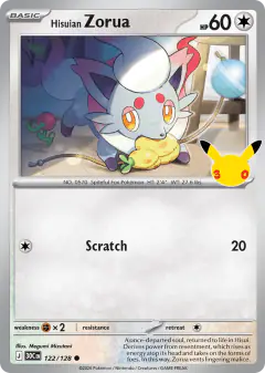 Hisuian Zorua Common card from 30th Celebration