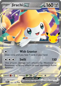 Jirachi ex Double Rare card from 30th Celebration