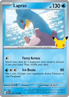 Lapras Common card from 30th Celebration