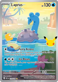 Lapras Illustration Rare card from 30th Celebration