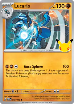 Lucario Common card from 30th Celebration