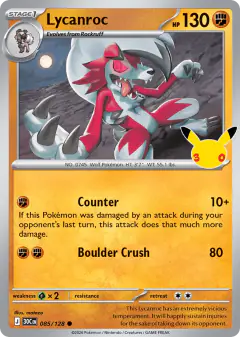 Lycanroc Common card from 30th Celebration